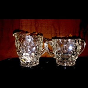 Vtg Sugar Bowl & Creamer Pitcher